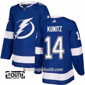 Barn Ishockey Tampa Bay Lightning Tröja Chris Kunitz 14 Adidas 2017-2018 Blå Authentic